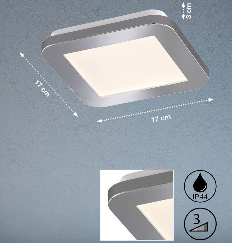 Fischer & Honsel Gotland 1L inbouw plafondlamp, chroom LED