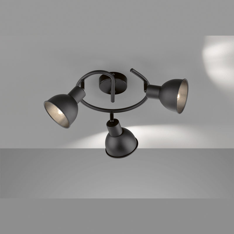 Fischer & Honsel Speedy 3L ceiling lamp, D 35cm, black E14