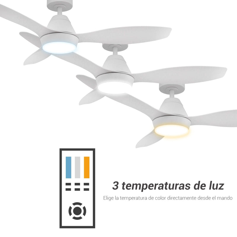 Sulion Lara ceiling fan 3 blades white, D 123cm