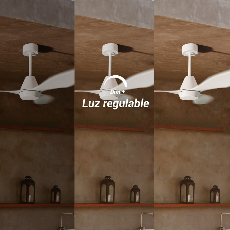 Sulion Lara ceiling fan 3 blades white, D 123cm