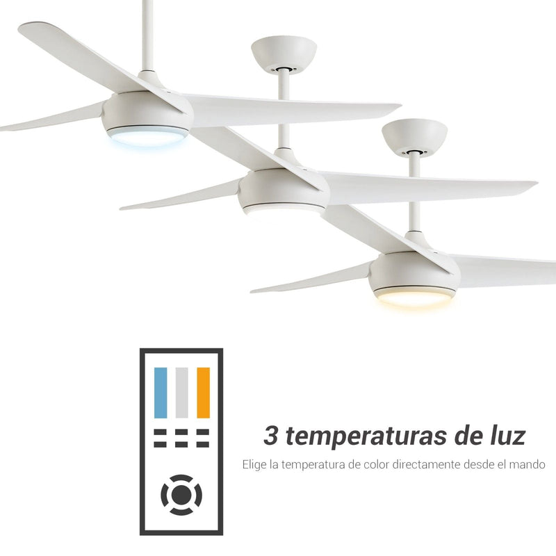 Sulion Robb ceiling fan 3 blades white, D 132cm