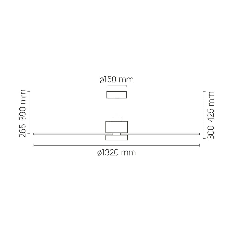 Sulion Tonda ceiling fan 3 blades, D 132cm