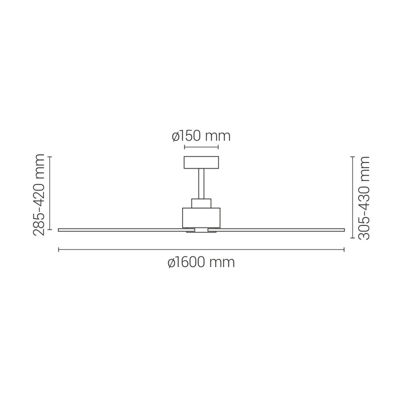 Sulion Anne XL ceiling fan 3 blades, D 160cm