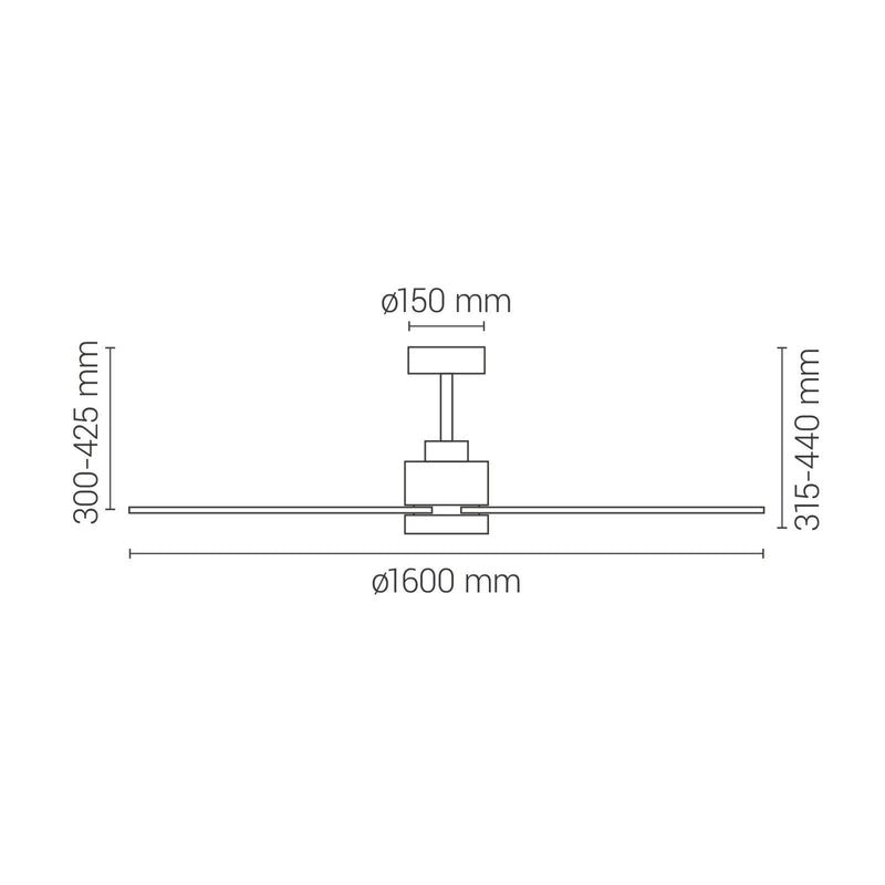 Sulion Anne XL ceiling fan 3 blades, D 160cm