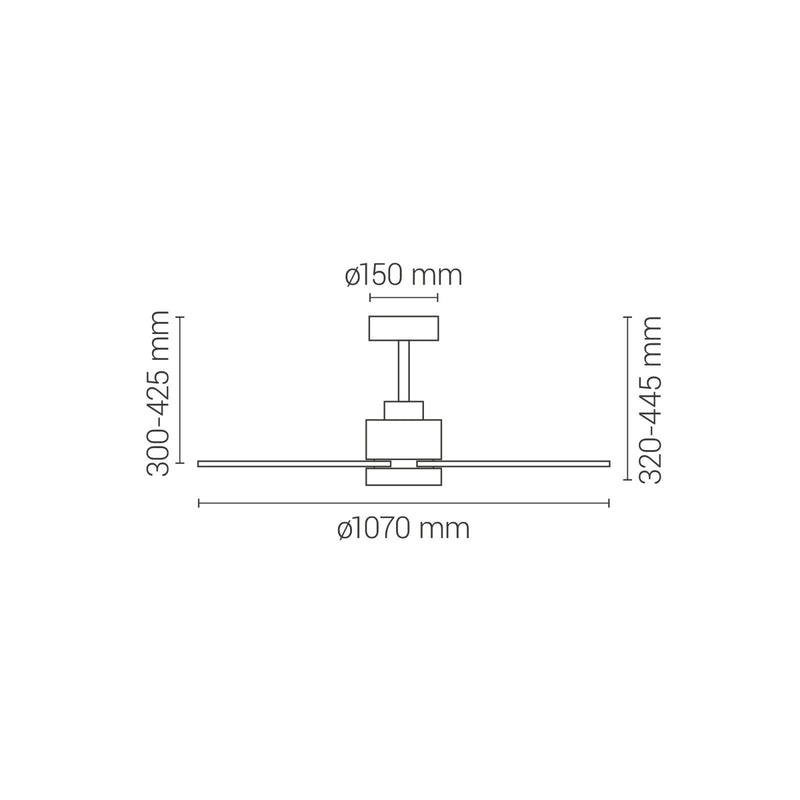 Sulion Diehl M ceiling fan 3 blades, D 107cm