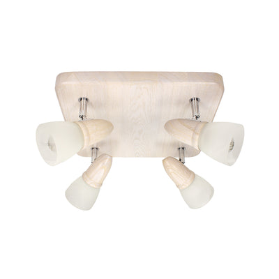 Julietta Ceiling Lamp 4xE14 Max.40W Bleached Oak/Chrome/White