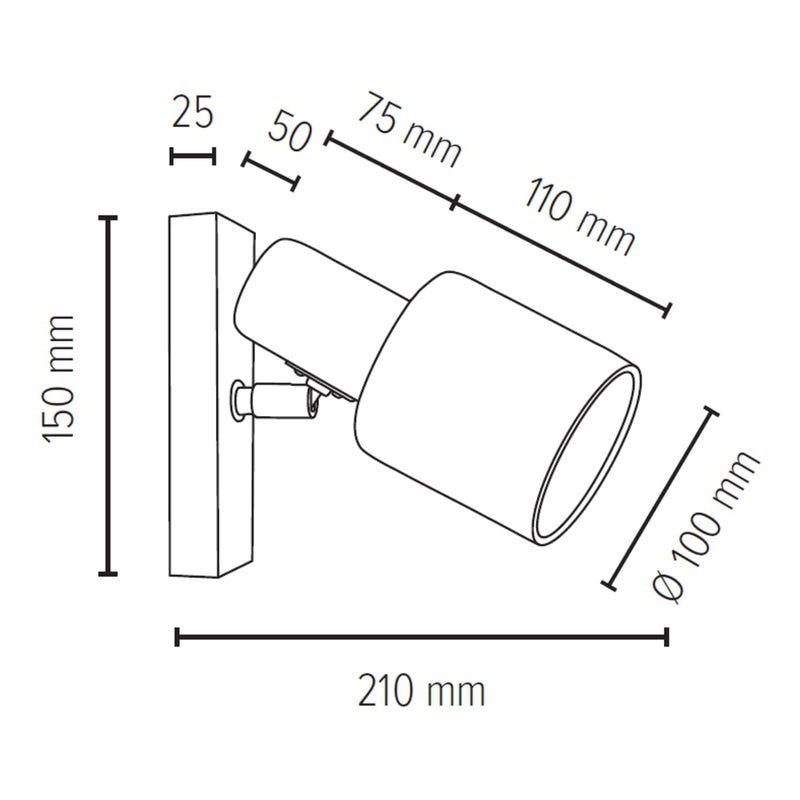 Treehouse Wall Lamp 1xE27 Max.25W Oiled Oak/Chrome/White