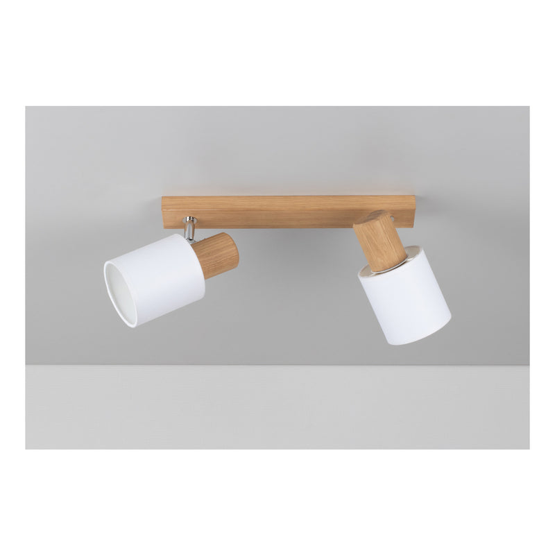 Treehouse Ceiling Lamp 2xE27 Max.25W Oiled Oak/Chrome/White