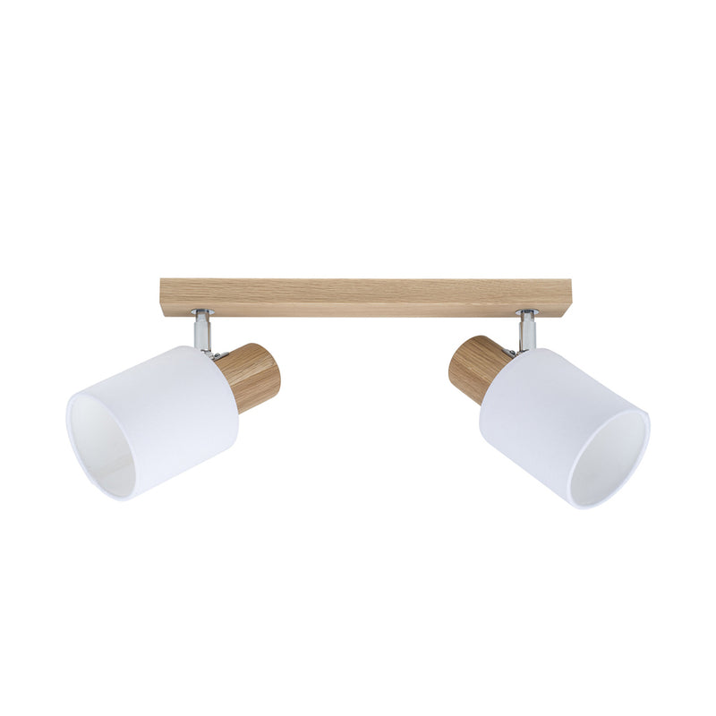 Treehouse Ceiling Lamp 2xE27 Max.25W Oiled Oak/Chrome/White