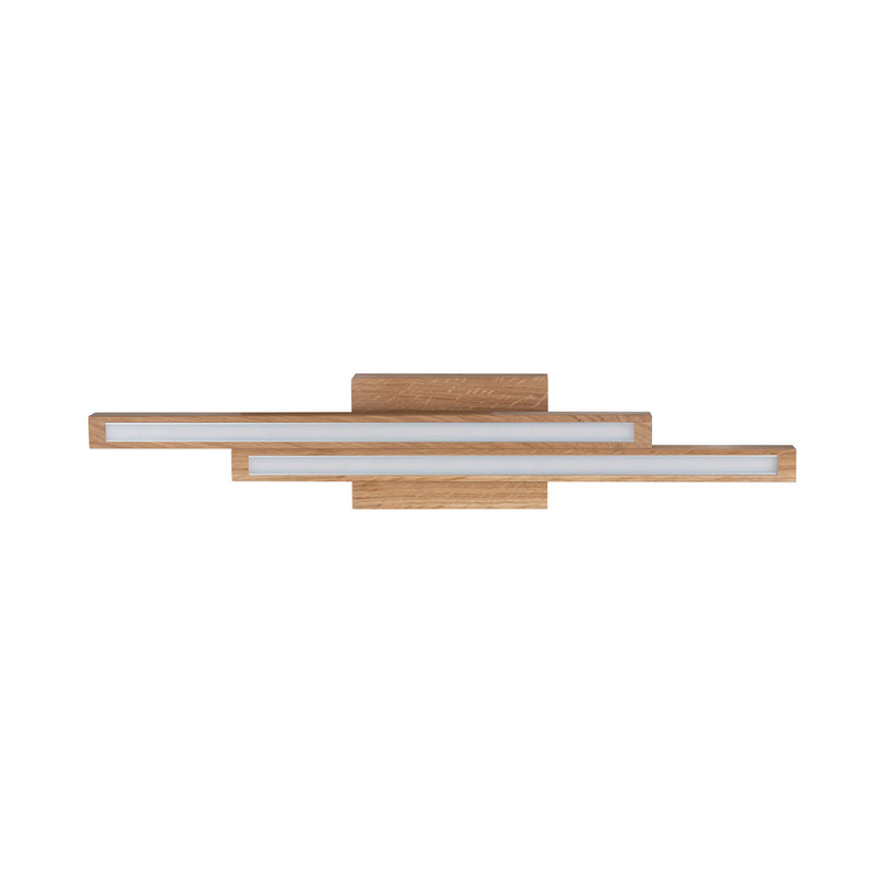 Linus Straight Ceiling Lamp 2xLED 24V Integrated, 12W Oiled Oak