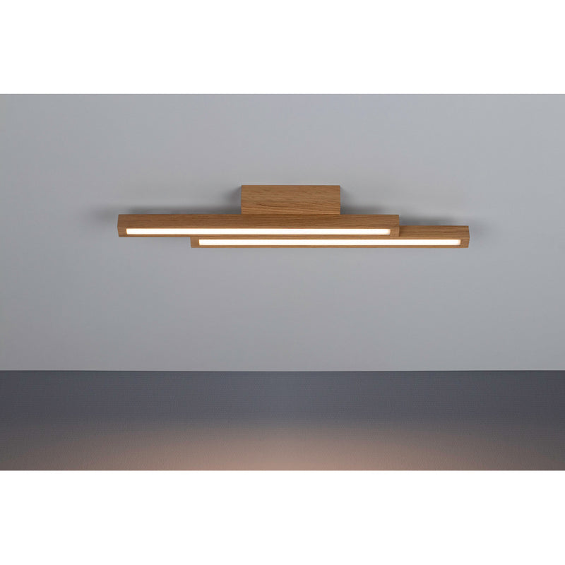 Linus Straight Ceiling Lamp 2xLED 24V Integrated, 12W Oiled Oak