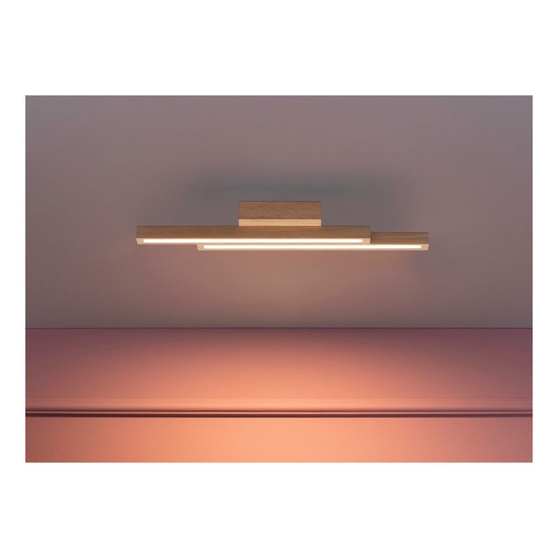 Linus Straight Ceiling Lamp 2xLED 24V Integrated, 12W Oiled Oak