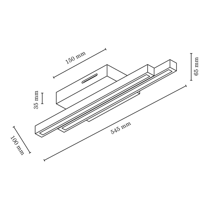 Linus Straight Ceiling Lamp 2xLED 24V Integrated, 12W Oiled Oak