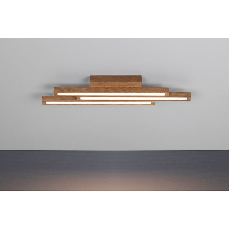 Linus Straight Ceiling Lamp 3xLED 24V Integrated 18W Oiled Oak