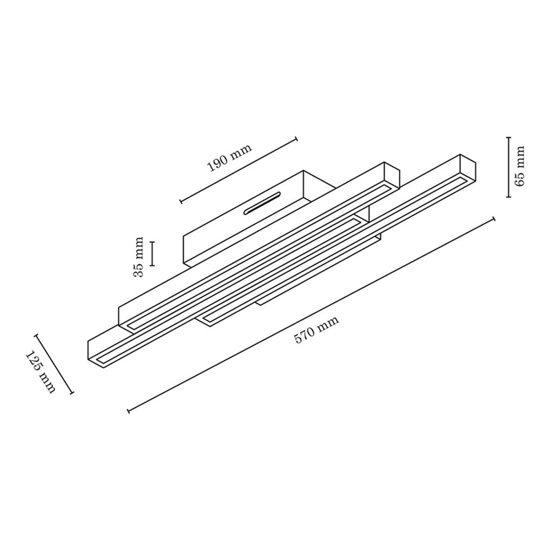 Linus Straight Ceiling Lamp 3xLED 24V Integrated 18W Oiled Oak