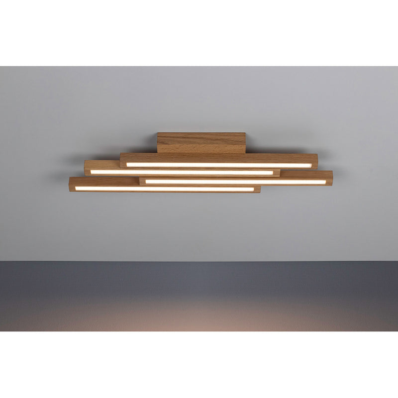 Linus Straight Ceiling Lamp 4xLED 24V Integrated 24W Oiled Oak