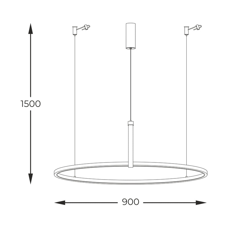 Pendant lamp Zumaline WOOD CLAUD 1 x LED 42W 3000 / 4000 / 6000K aluminium