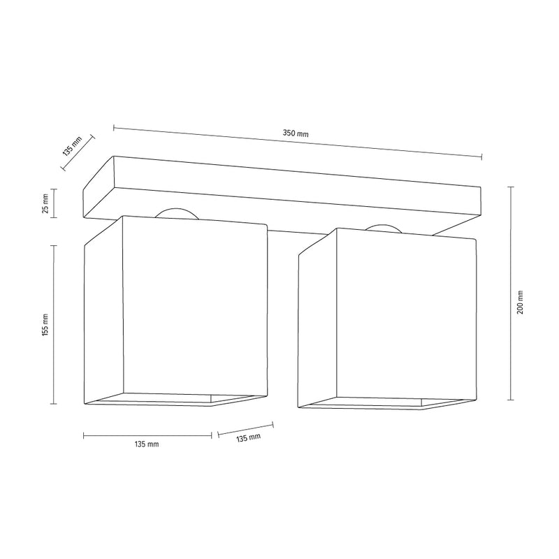 Inger Ceiling Lamp 2xE27 Max.25W Oiled Oak/White