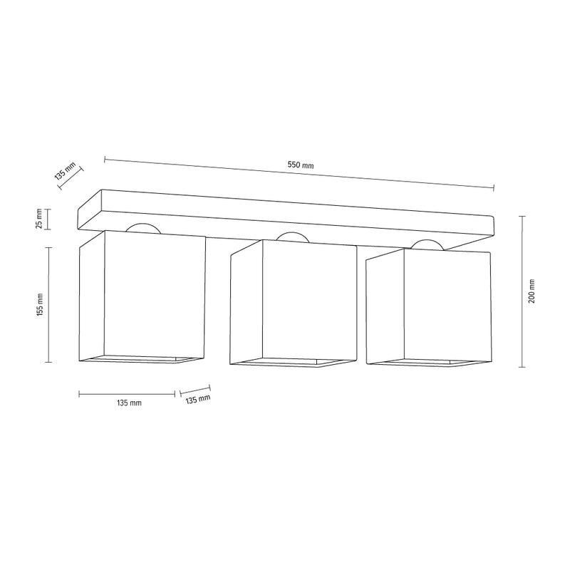 Inger Ceiling Lamp 3xE27 Max.25W Oiled Oak/White