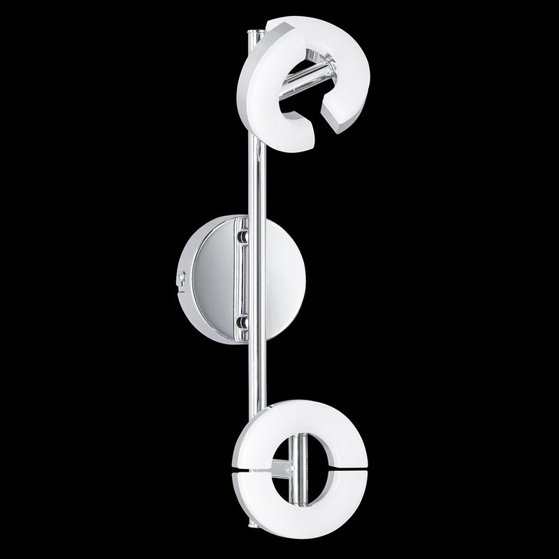 Fischer & Honsel Donut 2L wall sconce lamp W 34cm, chrome LED