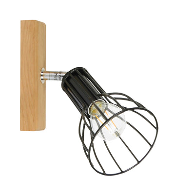 Megan Wood Wall Lamp 1xE14 Max.40W Oiled Oak/Black