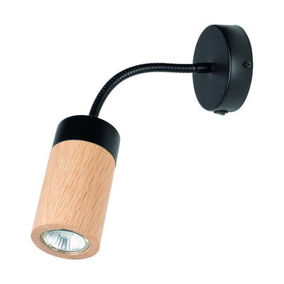 Annick Wall Lamp Incl. 1xLED GU10 5W Black/Oiled Oak