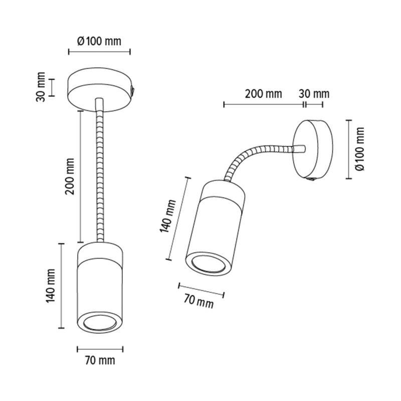 Britop Lighting Annick 1L lámpara de pared decorativa GU10