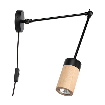 Annick Wall Lamp Incl. 1xLED GU10 5W Black/Oiled Oak