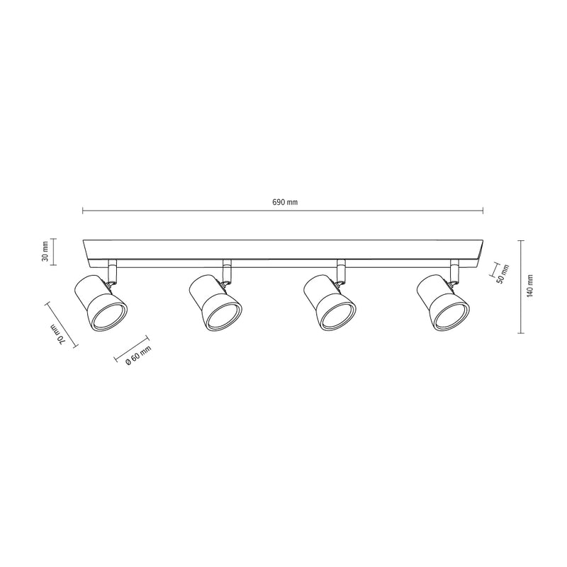 Venla Ceiling Lamp Incl. 3xLED GU10 5W Oiled Oak