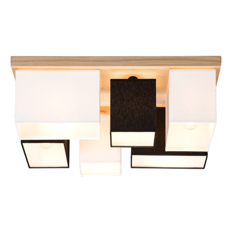 Paloma Ceiling Lamp 6xE27 Max.25W Oiled Oak/White