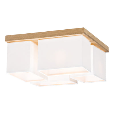 Paloma Ceiling Lamp 4xE27 Max.25W Oiled Oak/White