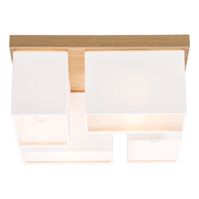 Paloma Ceiling Lamp 4xE27 Max.25W Oiled Oak/White