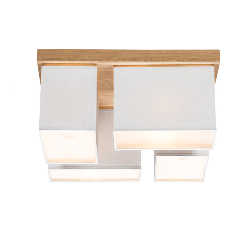 Paloma Ceiling Lamp 4xE27 Max.25W Oiled Oak/White