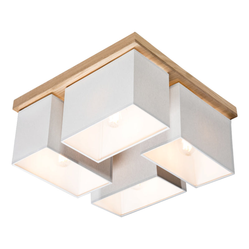 Paloma Ceiling Lamp 4xE27 Max.25W Oiled Oak/White