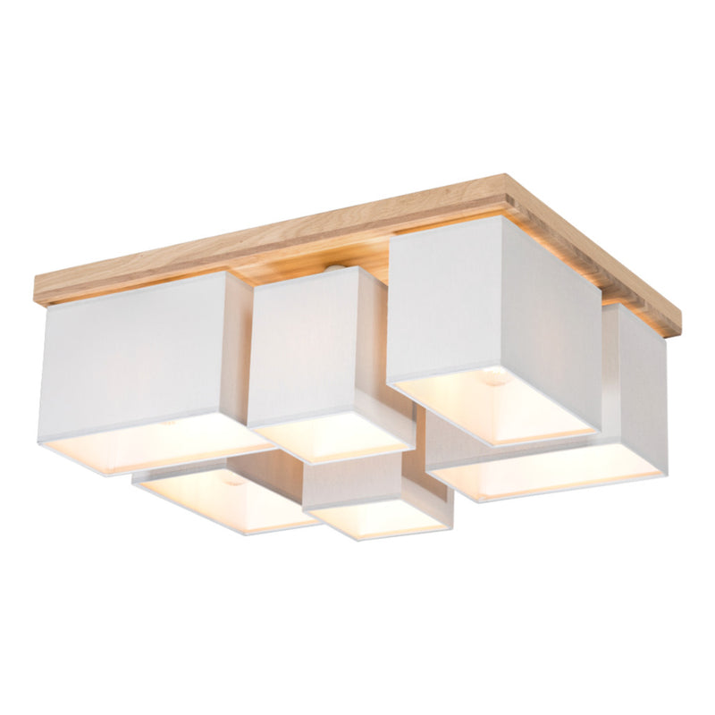 Paloma Ceiling Lamp 6xE27 Max.25W Oiled Oak/Gray