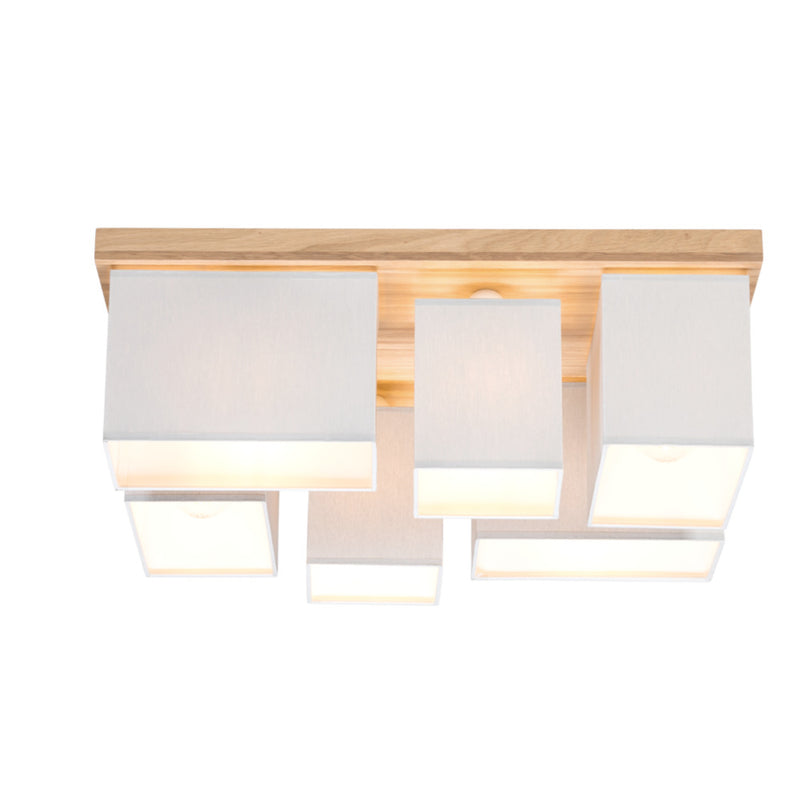 Paloma Ceiling Lamp 6xE27 Max.25W Oiled Oak/White