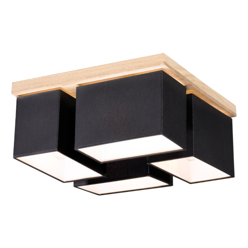 Paloma Ceiling Lamp 4xE27 Max.25W Oiled Oak/Black