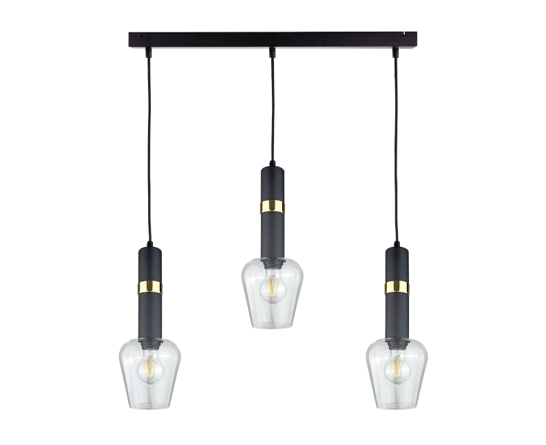 Keter Lighting Verbum 3L linear suspension pendant lamp E27 H 120.0cm
