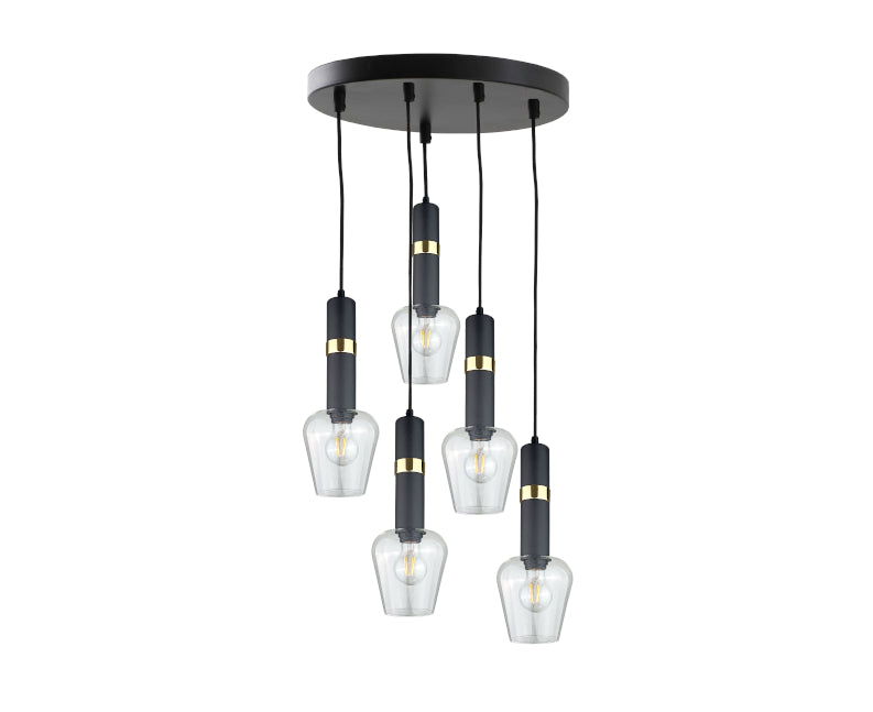 Keter Lighting Verbum 5L pendant lamp E27 H 120.0cm