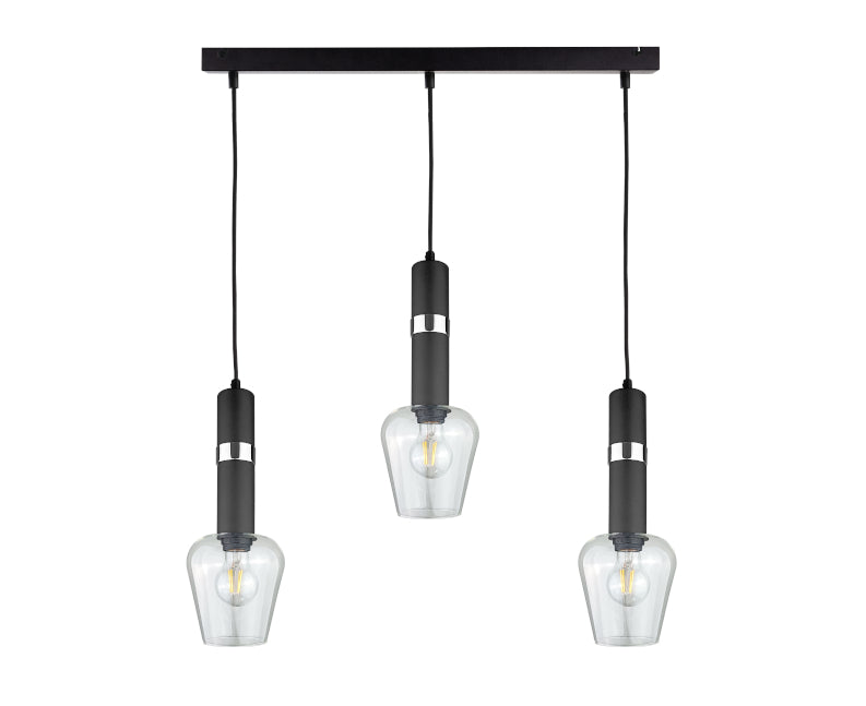 Keter Lighting Verbum 3L linear suspension pendant lamp E27 H 120.0cm