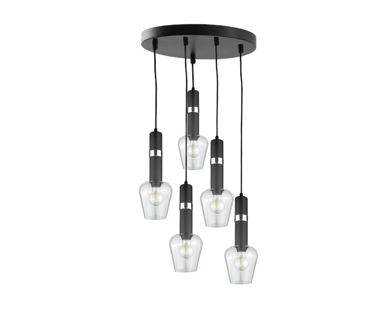 Keter Lighting Verbum 5L pendant lamp E27 H 120.0cm