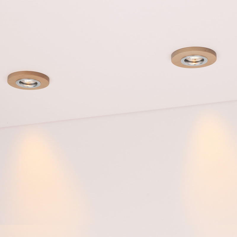 Vitar Wood Round Ceiling Lamp Incl.3xLED GU10 5W Oiled Oak