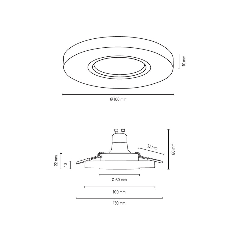 Vitar Wood Round Ceiling Lamp Incl.1xLED GU10 5W Oiled Oak