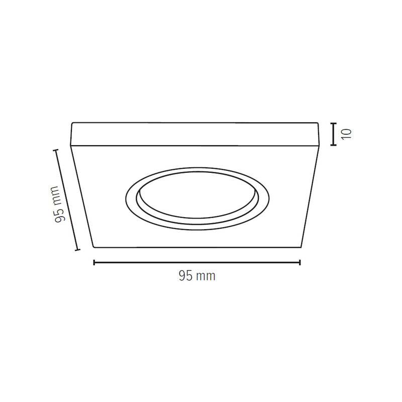 Vitar Square Ceiling Lamp Incl. 3xLED GU10 5W Gray/Chrome