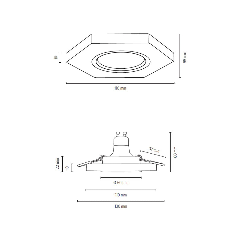 Vitar Wood Ceiling Lamp Incl.1xLED GU10 5W Oiled Oak/Chrome