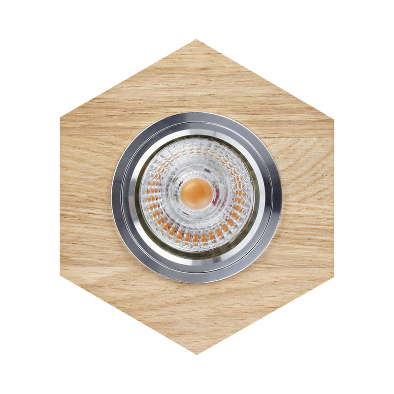 Vitar Wood Ceiling Lamp Incl.1xLED GU10 5W Oiled Oak/Chrome