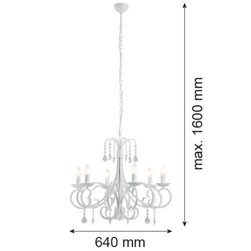 Argon Diadema 6L chandelier E14 H 160cm