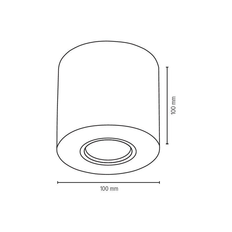 Concretedream Round Ceiling Lamp 1xLED GU10 5W White Concrete