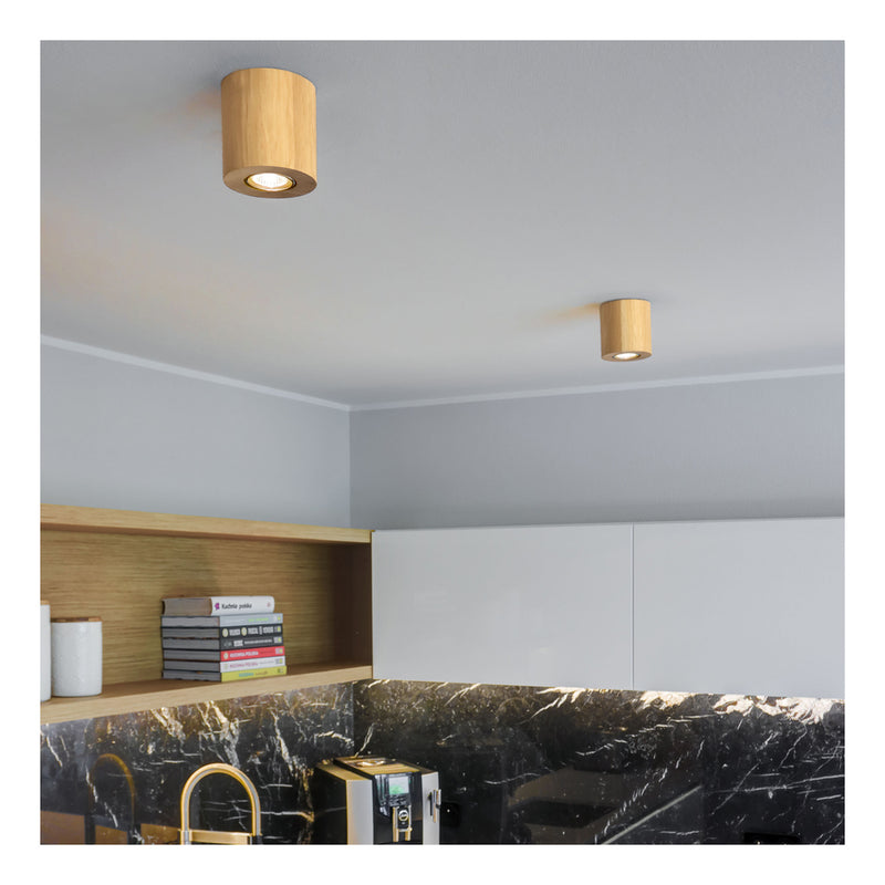 Wooddream Round Ceiling Lamp Incl.1xLED GU10 5W Oiled Oak