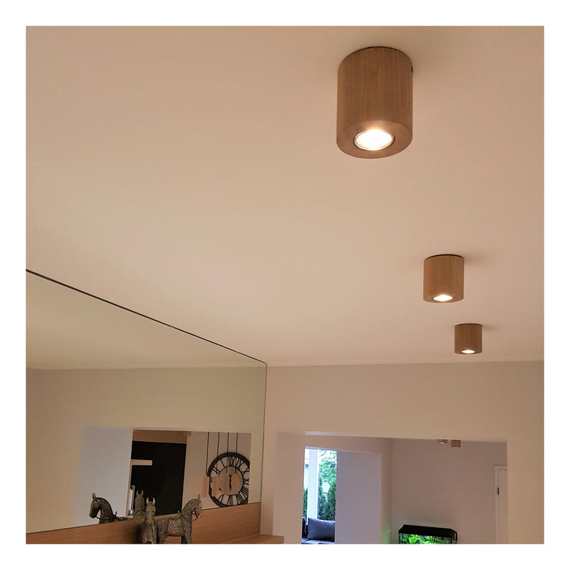 Wooddream Round Ceiling Lamp Incl.1xLED GU10 5W Oiled Oak